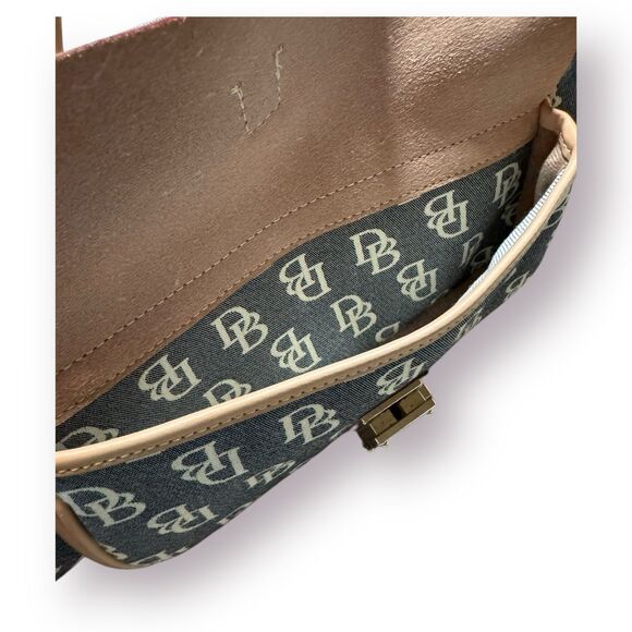 Dooney & Bourke Vintage Tan Double‎ Strap Shoulder Bag Leather Handbag - Picture 5 of 7